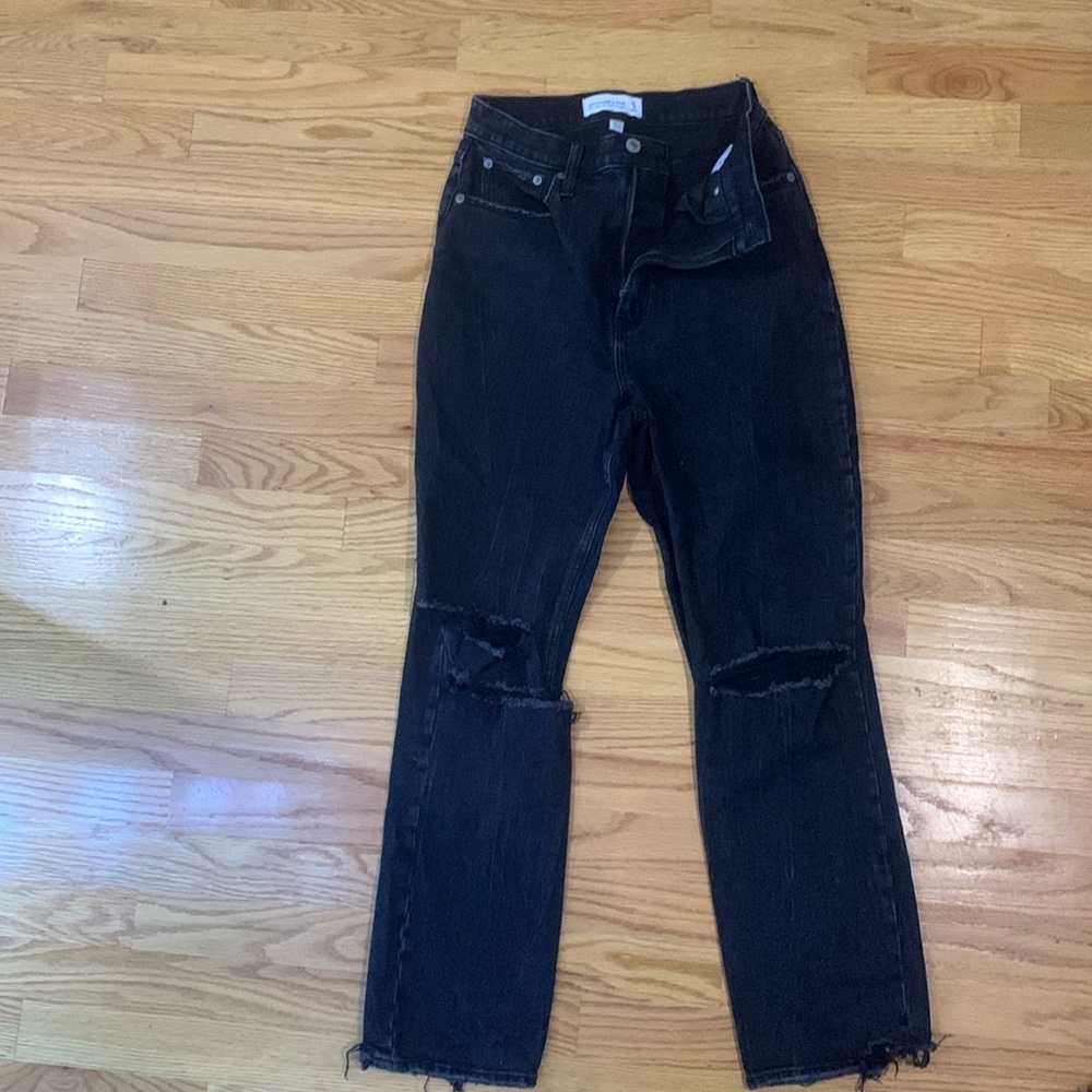 Abercrombie curve love ultra high rise straight ankle jean